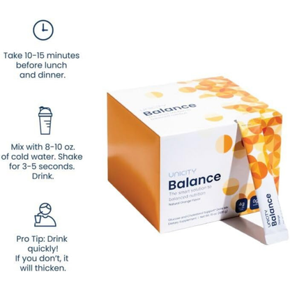 Unicity Balance Natural Orange Flavor 7.65oz 30 Count