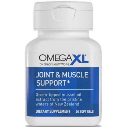 OmegaXL Joint & Muscle Support Supplement 60 Softgels Drug-Free